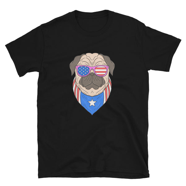 Freedom Pug Short-Sleeve Unisex T-Shirt