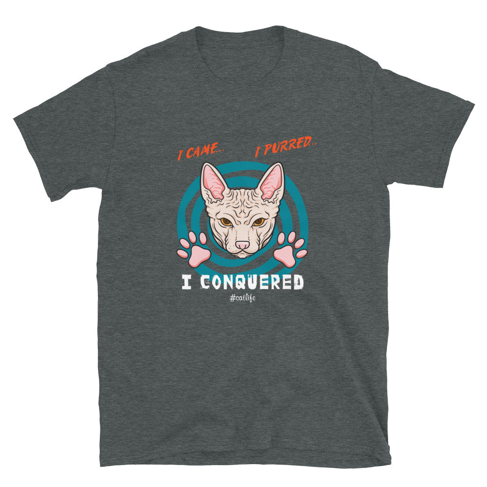 Came-Purred-Conquered Cat Short-Sleeve Unisex T-Shirt