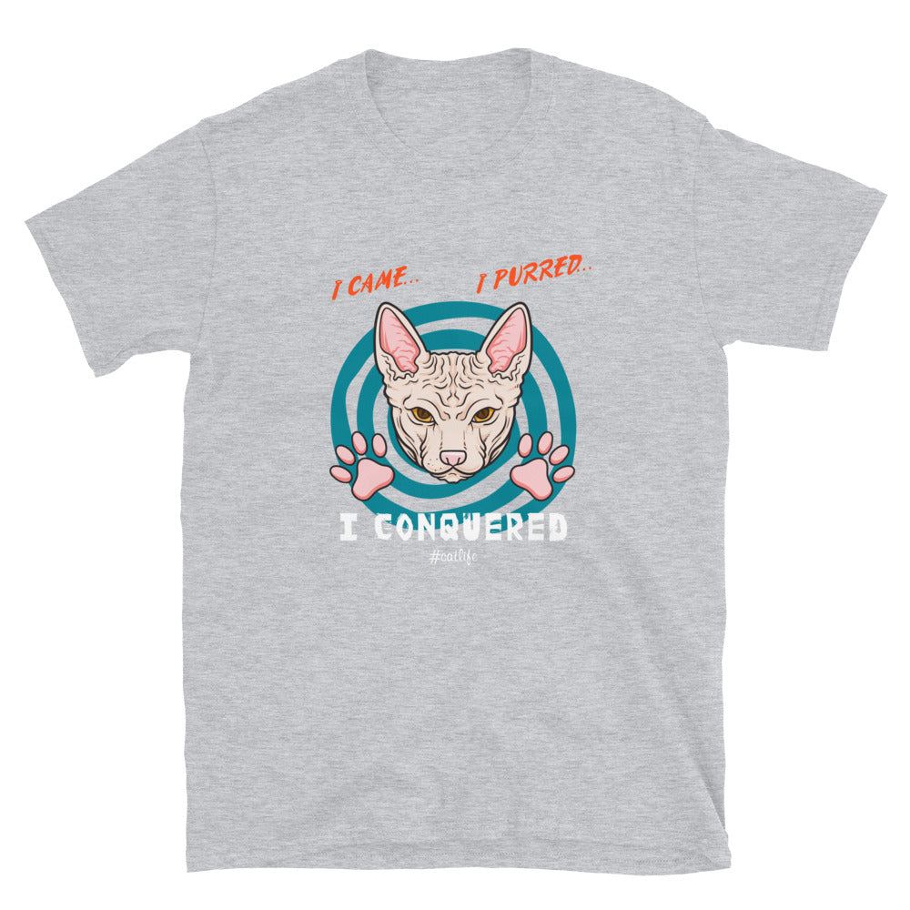 Came-Purred-Conquered Cat Short-Sleeve Unisex T-Shirt