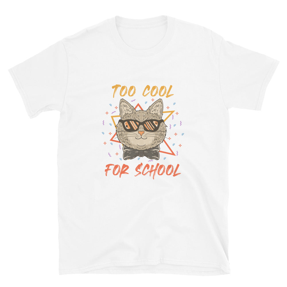 Too Cool for School Cat Short-Sleeve Unisex T-Shirt