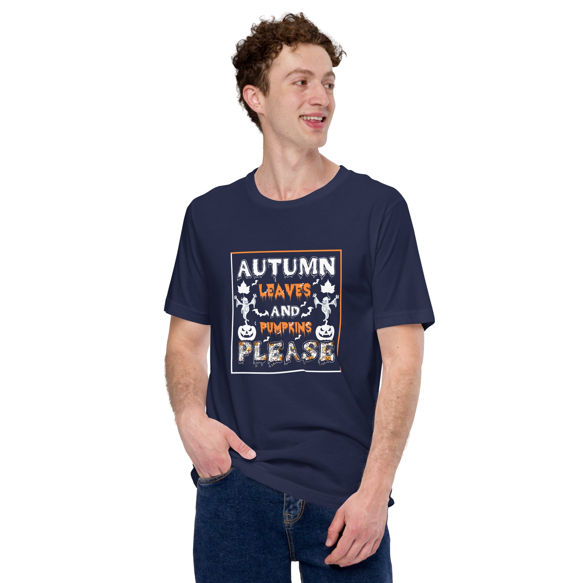 Autumn Leaves And Pumpkins Please Unisex t-shirt