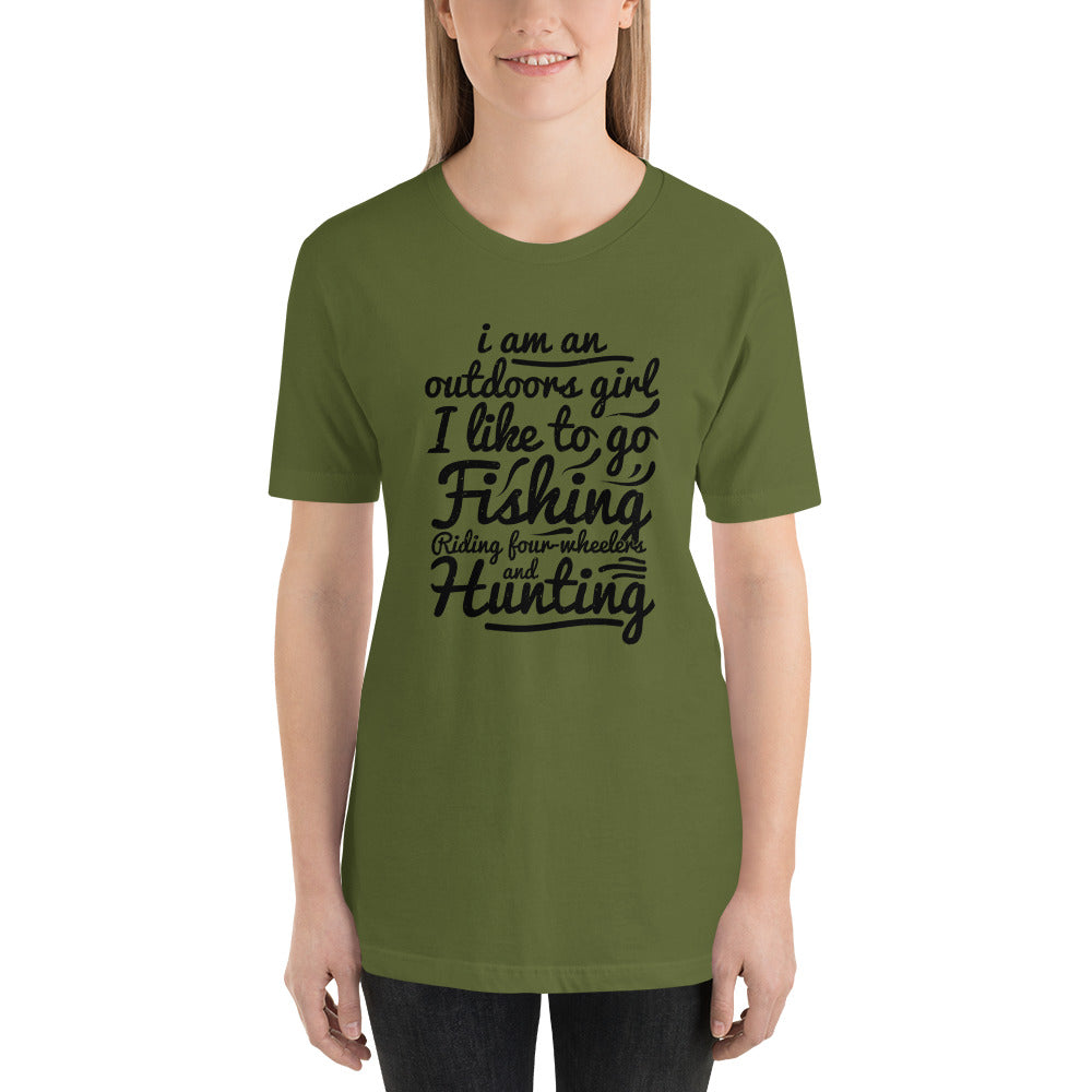 Hutning Fishing Four Wheeling Woman t-shirt