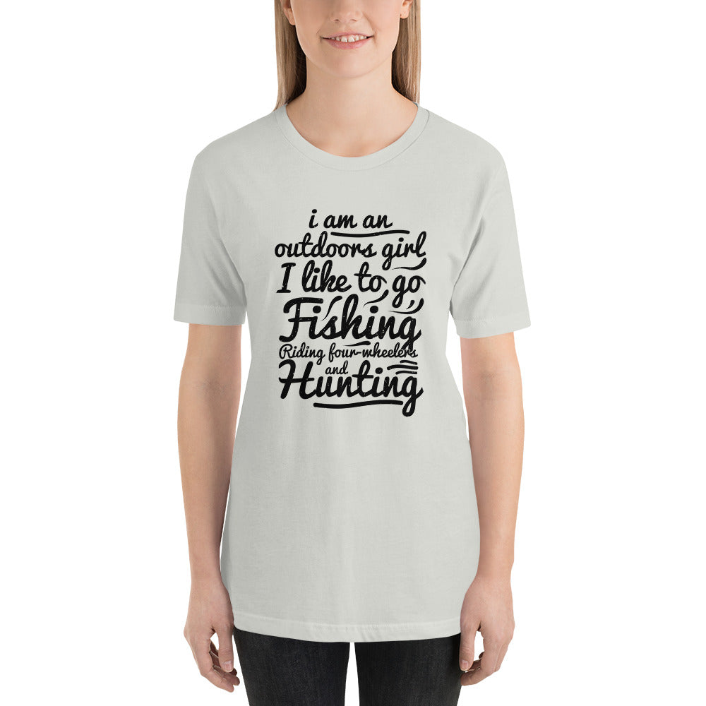 Hutning Fishing Four Wheeling Woman t-shirt